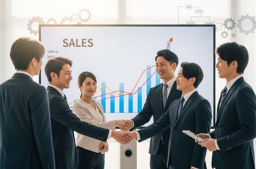 営業パーソンが握手をしている